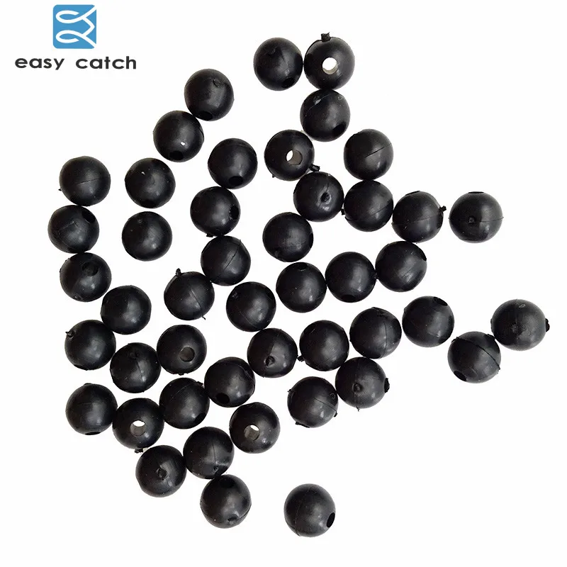50 Uds. De cuentas de pesca de carpa blanda de 4mm, 5,5mm y 8mm de diámetro, accesorios flotantes redondos negros para carpa - imagen 2