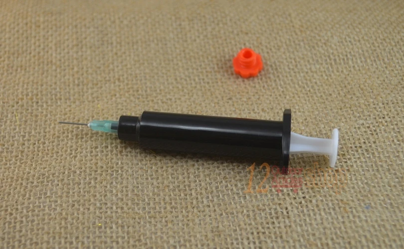 MNFT 2 juegos 5CC/ML negro para jeringa de curación epoxi UV Kit de 3 boquillas de aguja pegamento de punto para atar moscas herramienta de recubrimiento de pegamento transparente - imagen 5