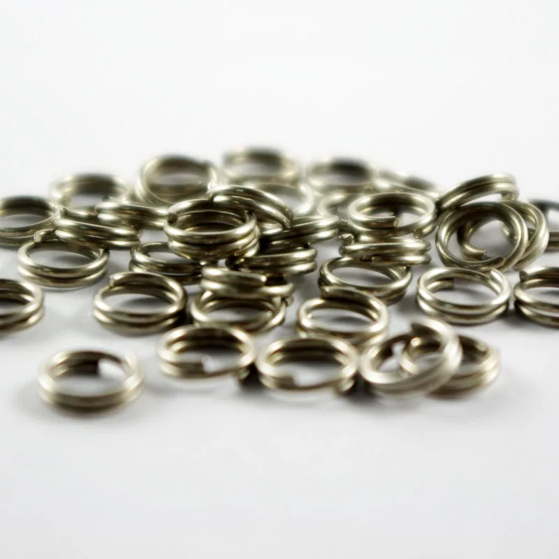 Anillo dividido de pesca, accesorios para aparejos, conector de señuelo Artificial, anillos de doble capa de acero inoxidable 304, lote de 50 piezas en oferta - imagen 2