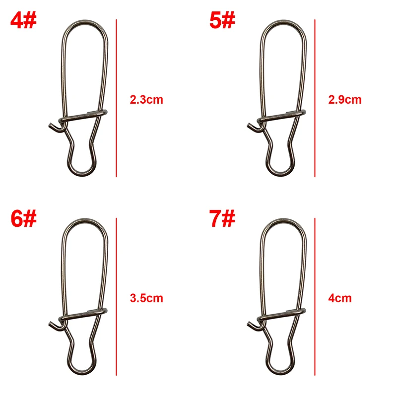 Herramientas de pesca de acero inoxidable para agua salada, conector a presión de níquel negro, tamaño 0, 1, 2, 3, 4, 5, 6, 7, 8, 100 unidades - imagen 3