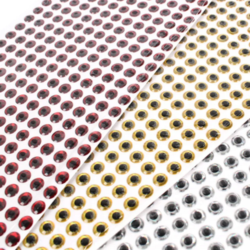 100 unids/lote señuelo de pesca ojos holográficos 3D 3mm 4mm 5mm 6mm simulación pesca con mosca pececillo pez Artificial DIY aparejos de pesca ocular - imagen 3