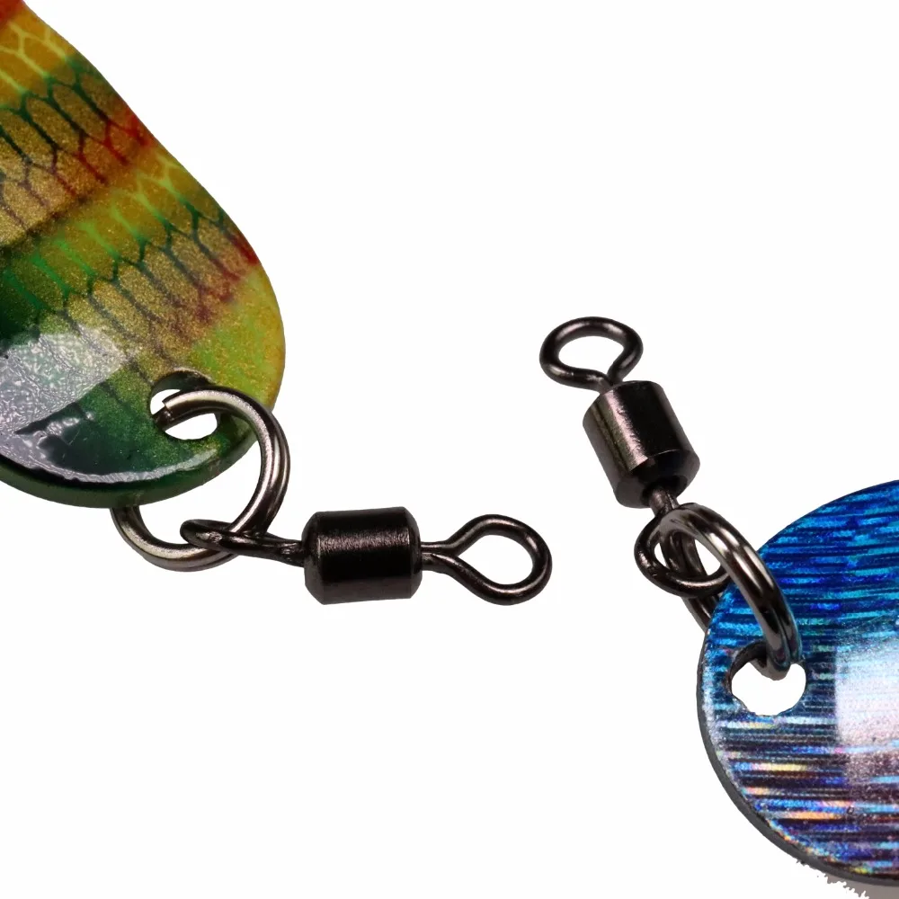 THKFISH 5 uds cucharas de pesca señuelo de Metal 21g cebos duros artificiales con anzuelo triple Spinner cuchara de lentejuelas Kit de Señuelos de Pesca - imagen 5