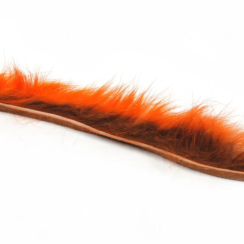 Material de atado de moscas naranja y tigre azul, tiras de Zonker de conejo de corte Vertical, Streamer de cangrejo, Material de atado de insectos, 6 piezas - imagen 2