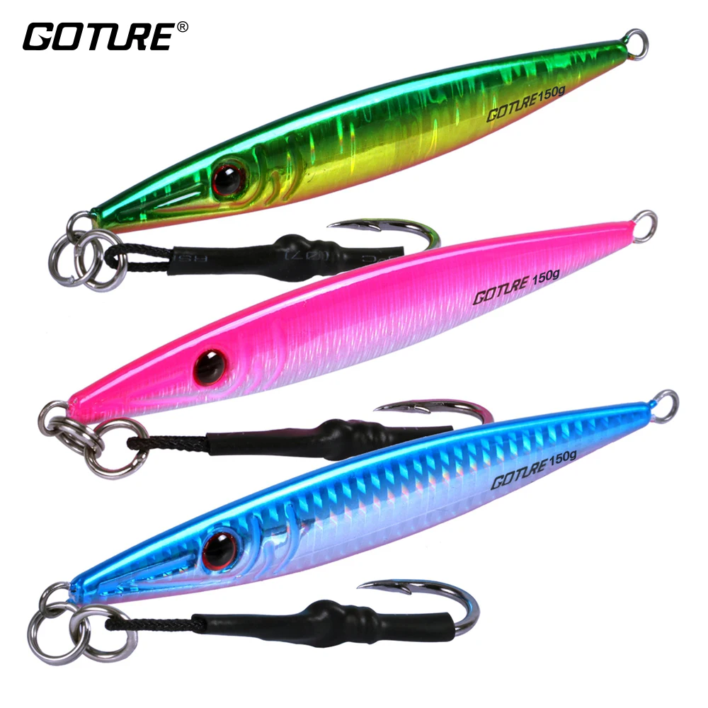 Goture-señuelo de Metal con plantilla de cuchara, 80g, 100g, 150g, 200g, señuelo de Jigging, cebo Artificial, señuelo de pesca de lubina, aparejos, plantilla, Wobblers de plomo - imagen 3