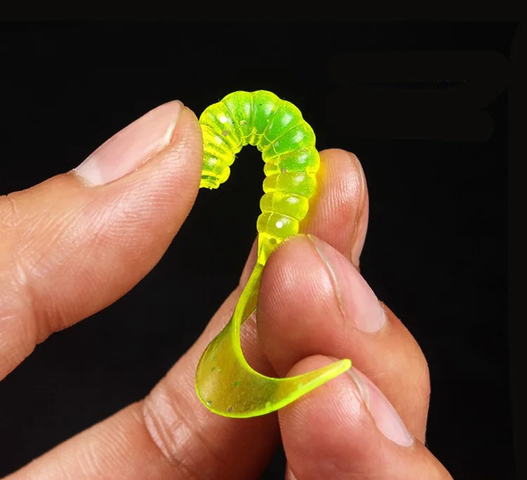 100 Uds 5cm suave colores surtidos gusano artificial grub Señuelos de pesca gusano suave grub en señuelo de pesca - imagen 5