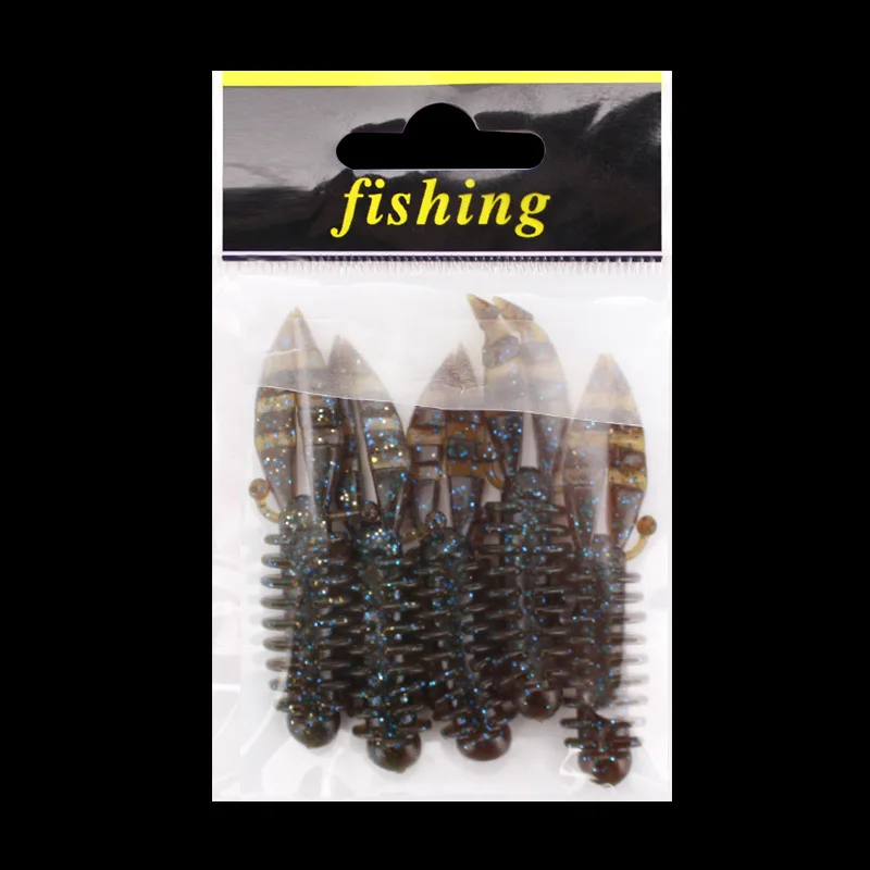 Señuelo de pesca suave, cebo Artificial Pop, Mini Camarón, 5,5 cm/1,1g, gusano, larva, tornillo, cola de abrazadera, lote de 10 piezas - imagen 4