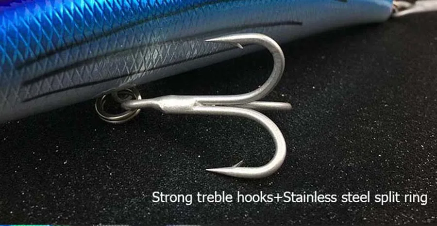 Ganchos de agudos fuertes con anillo dividido de acero inoxidable para pesca duradera y confiable