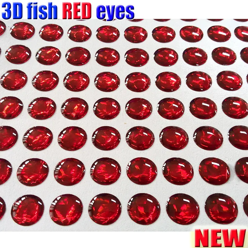 Ojos de señuelo 3d para atar moscas, cebo de color sólido, 500 unidades por lote, color rojo, 2022 - imagen 3
