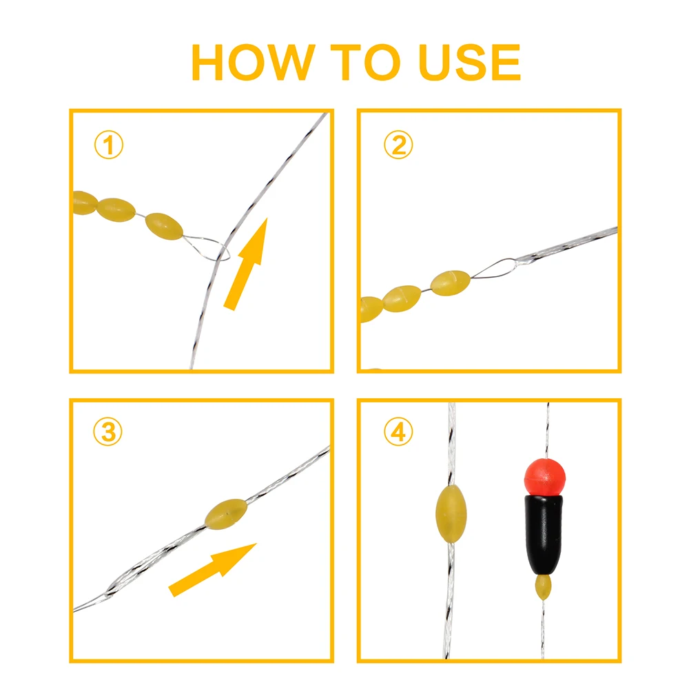 180 Uds. Tapón de flotador de pesca de goma, línea de pesca Bobber, parada de frijoles espaciales, caja de aparejos de pesca, señuelo ovalado, accesorios de pesca - imagen 5