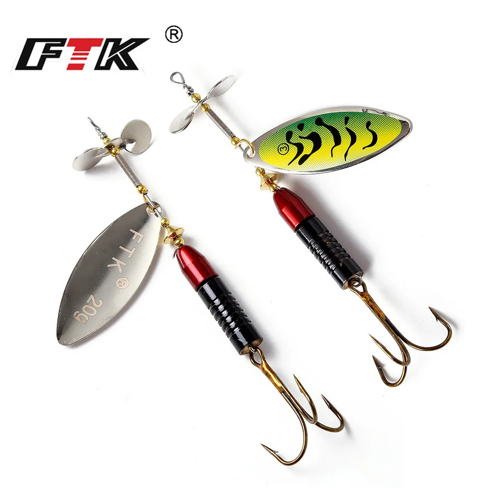 FTK-señuelo de Pesca de 11,5 cm y 20g de largo, cebo giratorio de colores, Lucio, lentejuelas, Paillette, carpa, 1 unidad