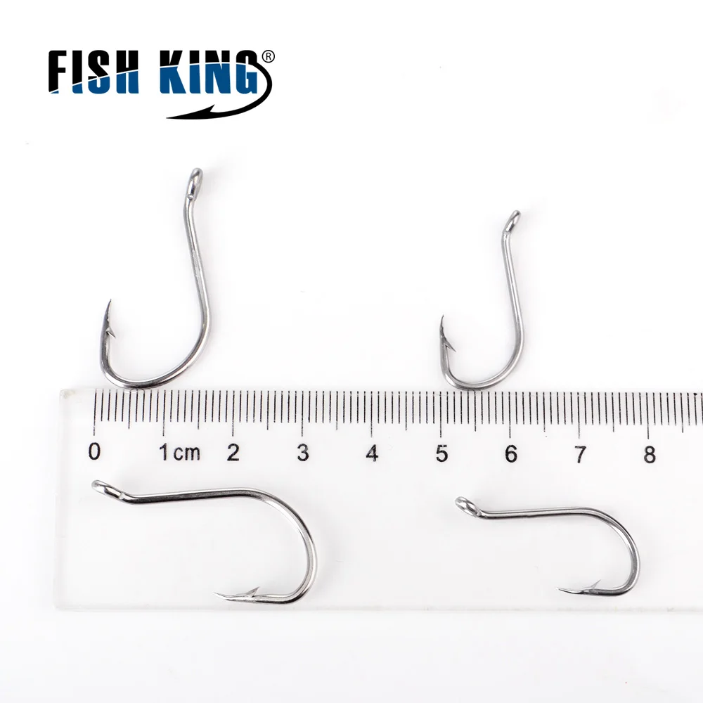 FISH KING 92553SS 25-50PCS Anzuelo de pesca de hierro inoxidable anillado 5/0 # -5 #   Anzuelo de pesca con púas afiladas de pulpo Baitholder - imagen 3
