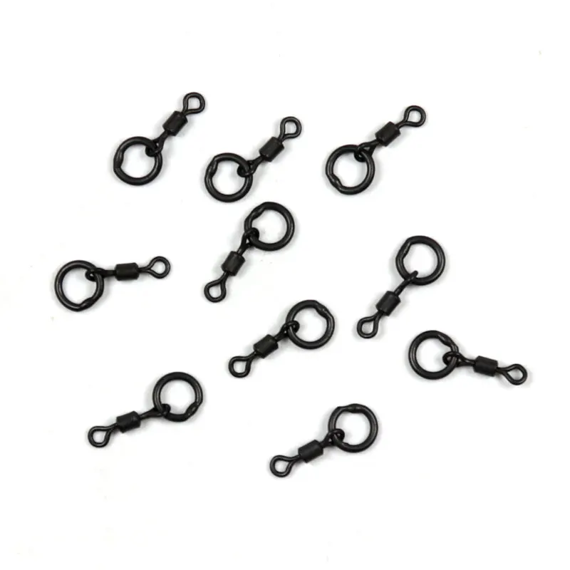 Bimoo 10 unids/pack aparejos de pesca de carpa Micro gancho anillo giratorio Chod Rig Multi Rig libre giratorios pesca gruesa - imagen 2
