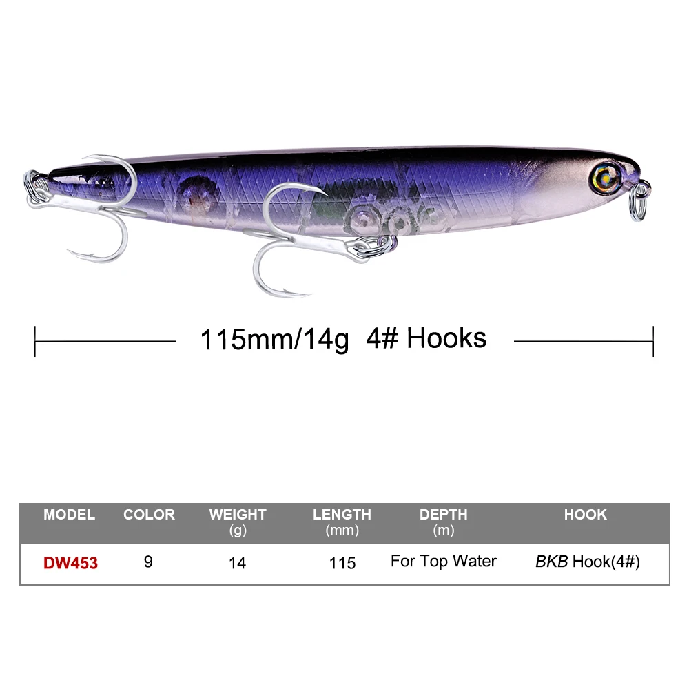 PROBEROS-Señuelos de Pesca de 11,5 cm-13,5g, cebo tipo lápiz que se hunde, Wobbler duro, sin labios, Swimbait de fundición larga, Isca Bass, 1 ud. - imagen 5