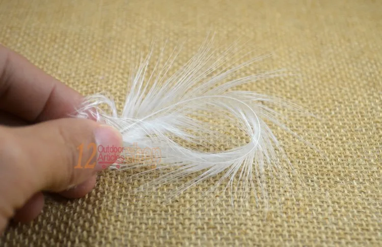 MNFT 50 unids/lote cuellos blancos crema atado de moscas Material pluma de gallina Hackle hacer pelos de marabú para pesca con mosca - imagen 2