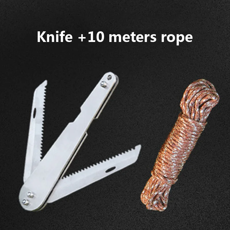 knife and 10m rope