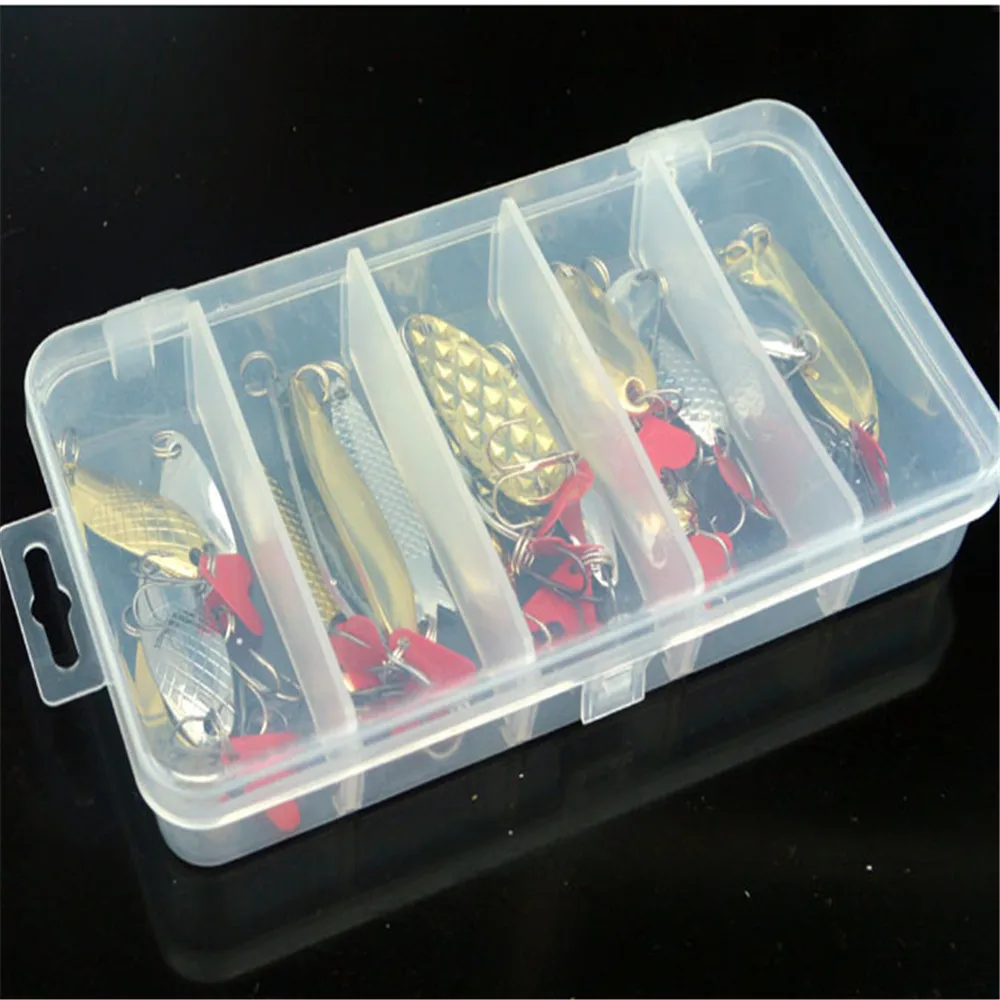 Kit de cuchara giratoria de Metal, señuelo de pesca, cebo duro, conjunto de lentejuelas, anzuelo triple para invierno, Océano, río, accesorios de pesca, 10 Uds./20 Uds. - imagen 4