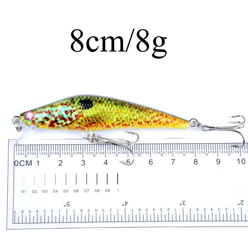 Señuelo de pesca de pececillos flotantes, cebo Artificial duro láser, ojos 3D, Wobblers, Crankbait, aparejos de pesca, 8cm, 8g, 1 ud. - imagen 2