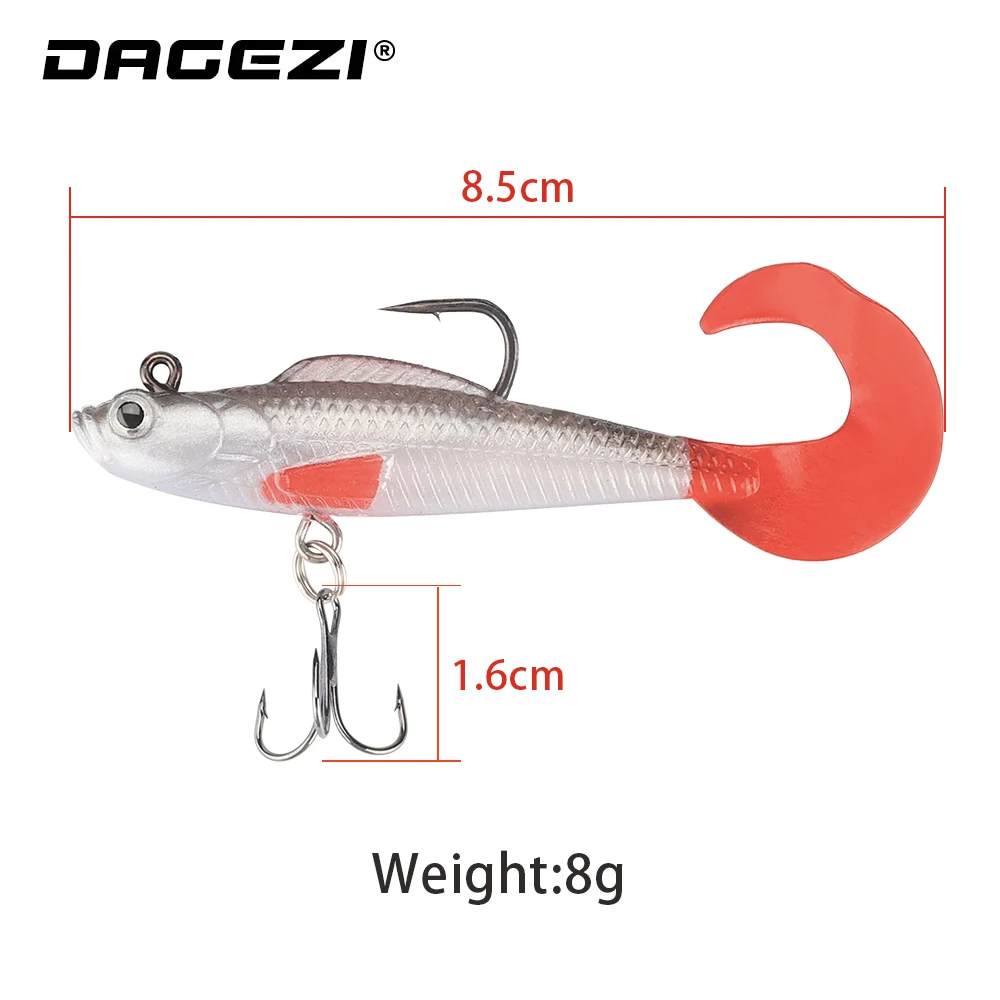 DAGEZI-SEÑUELOS blandos de pesca con anzuelo, 1 pieza, 8,5 cm/8G, para carpa - imagen 3
