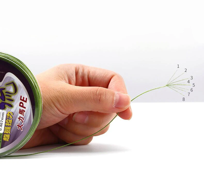 Sedal de pesca trenzado de 8 hebras, 100m, superpotente, línea de Señuelos de Pesca de 4 hebras, 2 uds. - imagen 3