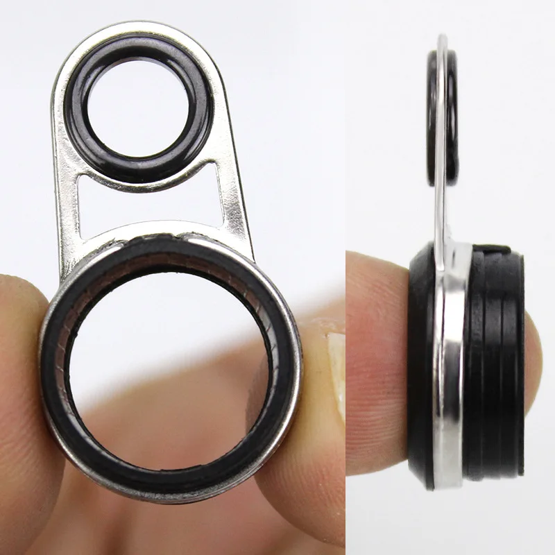 Guía de caña de pescar en roca, anillo guía, anillos superiores de ojo, cañas de pescar telescópicas de fundición larga, línea cruzada, lote de 3 piezas - imagen 3