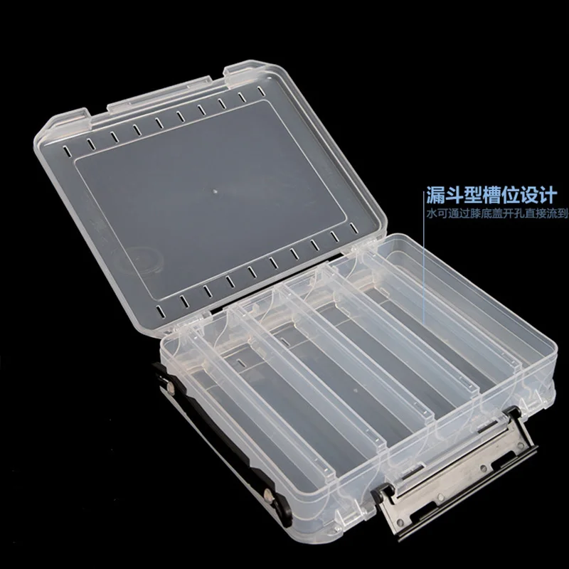 Caja de señuelos de doble cara, 10 compartimentos, caja de plástico transparente para aparejos de pesca, gancho, accesorios de pesca, estuche de almacenamiento FA-135 - imagen 4