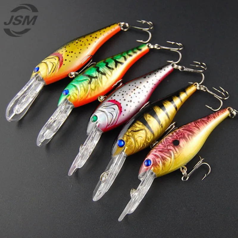 JSM-Señuelos de Pesca duros de plástico, anzuelos artificiales flotantes, 10cm, para agua salada, lubina, buzo profundo, 10 Uds. - imagen 3