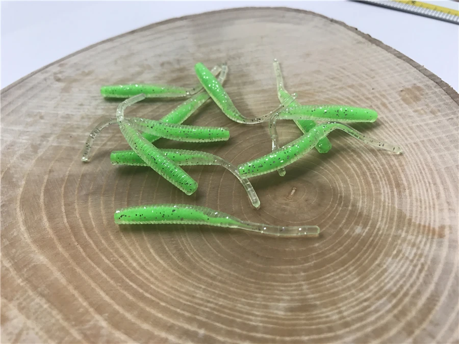 Mini señuelo de silicona suave, cebo translúcido, transparente, hecho a mano, 5cm, 0,5g, 9 colores, 10 unidades, envío gratis - imagen 3