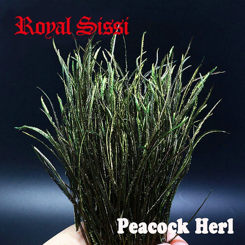 Royal Sissi, 1 bolsa, Herl de pavo real Natural, paquete de 200 hebras, atado de moscas, ninfa, collar del tórax, materiales para atar, intermedios, edredones para el cuerpo, alas