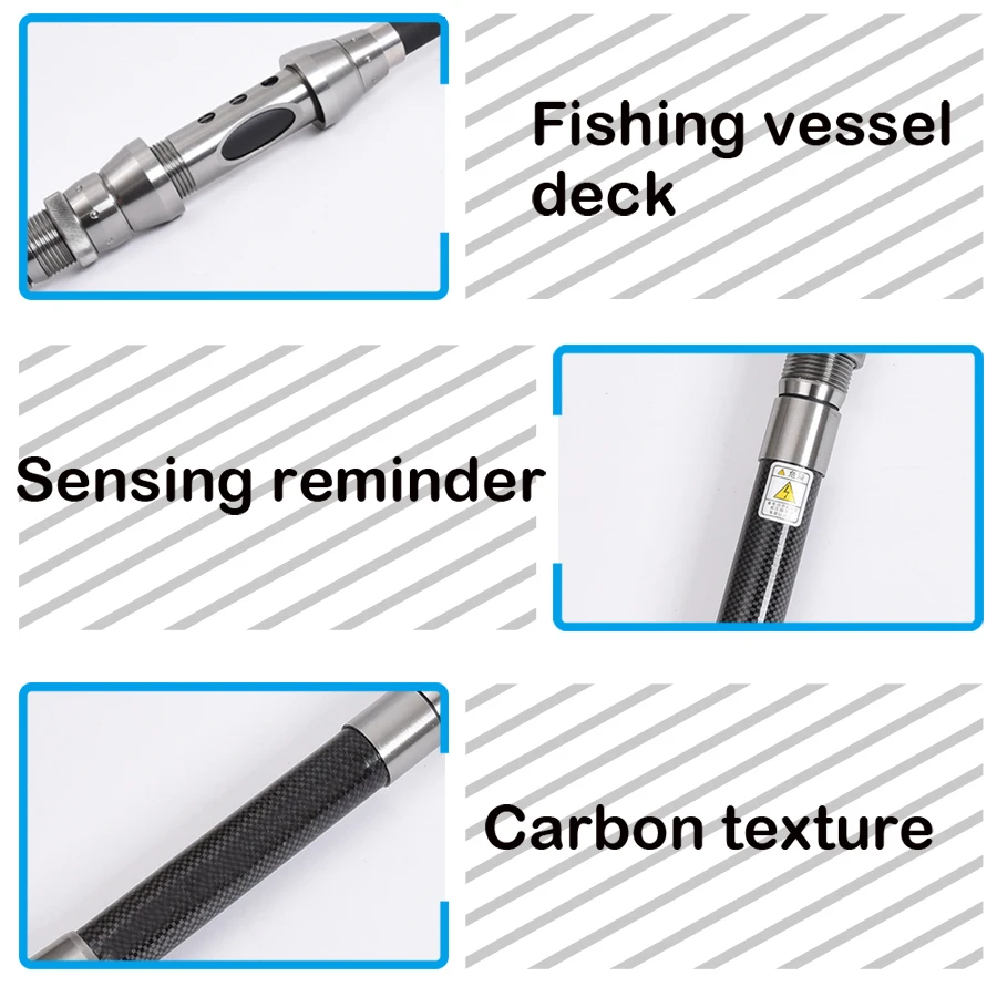 Caña de pescar telescópica, caña de pescar giratoria portátil, caña de pescar de viaje, barco marino, caña de pescar en roca, caña de pescar de fibra de carbono - imagen 5