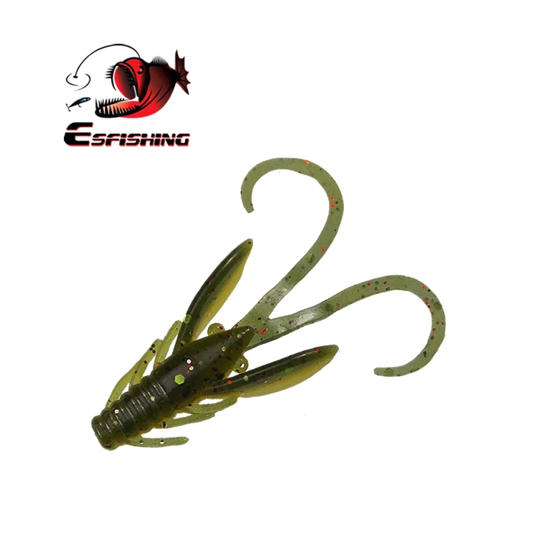 ESFISHING-cebo de placticas blandas HOG40, 45mm, 0,8g, camarones, cangrejo, aromas inyectados, sales, Pesca en hielo, Mini aparejos de Pesca - imagen 2