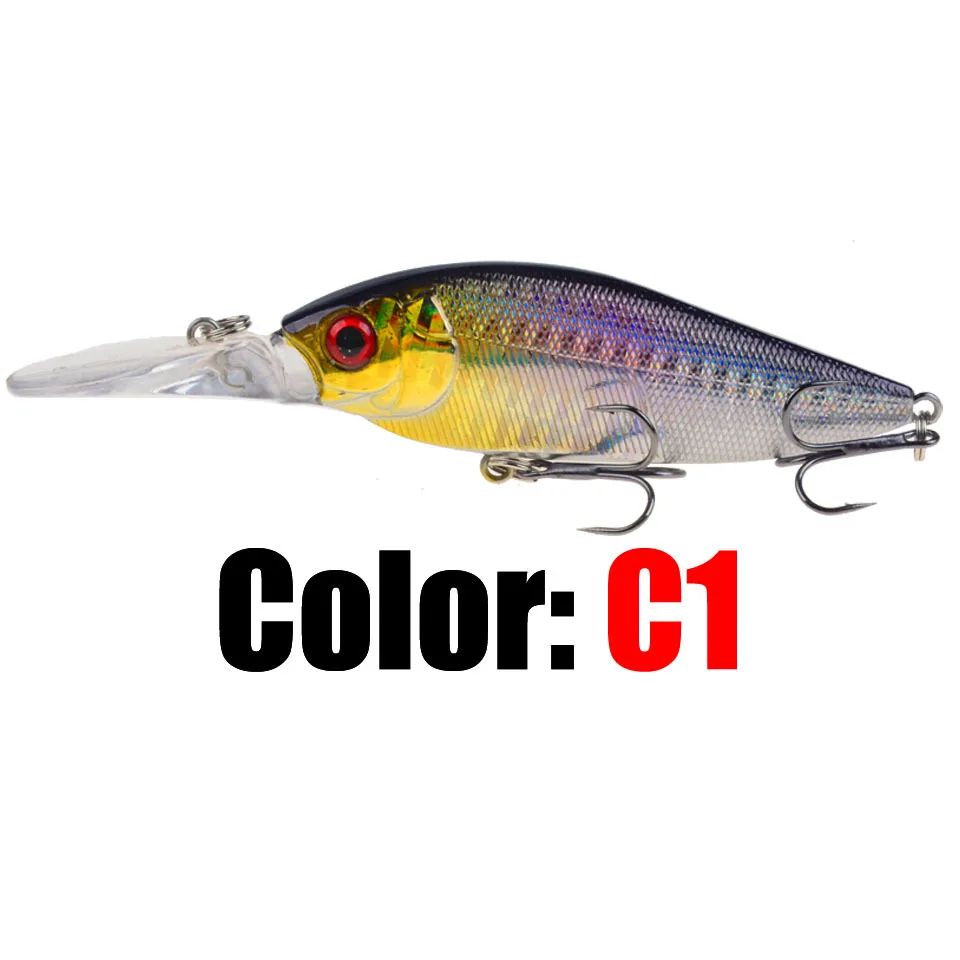 Wobblers-señuelo de pesca de pececillos flotantes, cebo Artificial, ojos 3d duros, nuevo - imagen 3