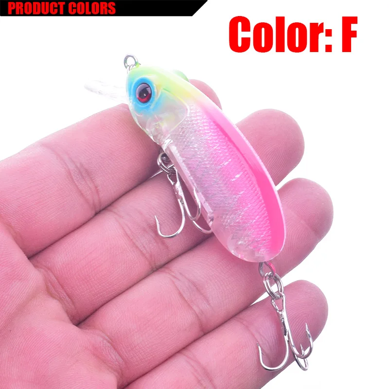 Señuelo de Pesca de manivela, cebos artificiales duros de lubina isca Wobblers Crankbait, aparejos de Pesca, 6cm, 10g, 1 ud. - imagen 5