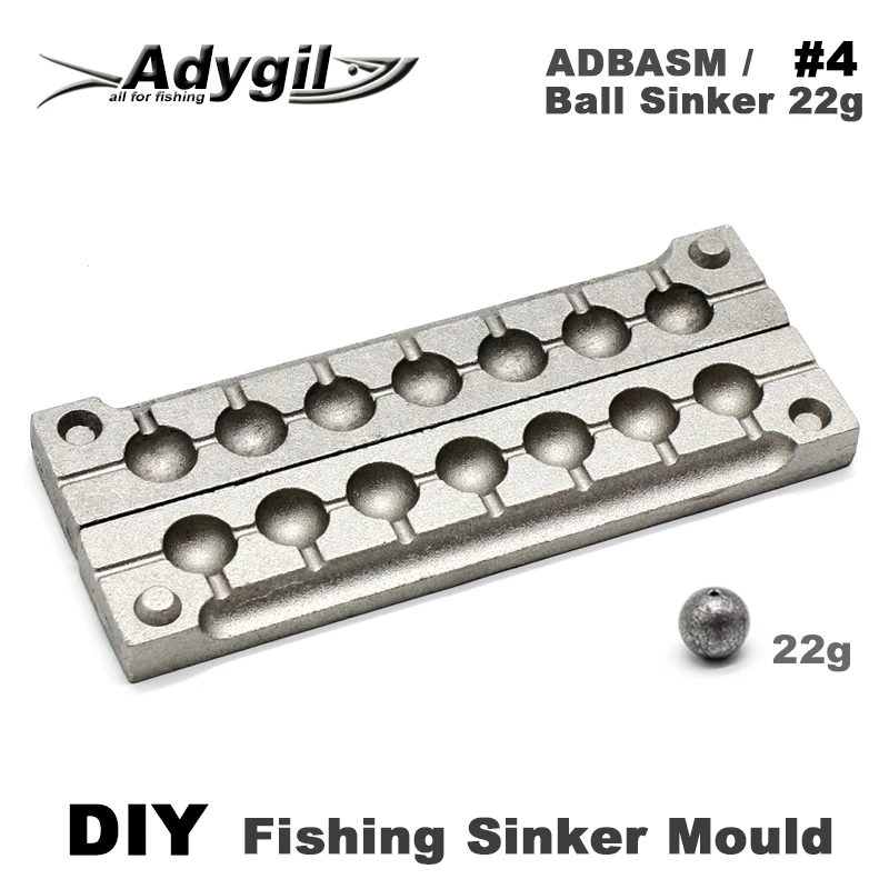 Adygil Molde de plomos bola ADBASM/#4 para pesca - imagen 4