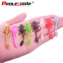 Señuelo de pesca de gusano suave, anzuelos luminosos Wobblers, 50mm, 1,2g, silicona artificial, olor a sal, Lucio, Jigging, 10 unidades por lote