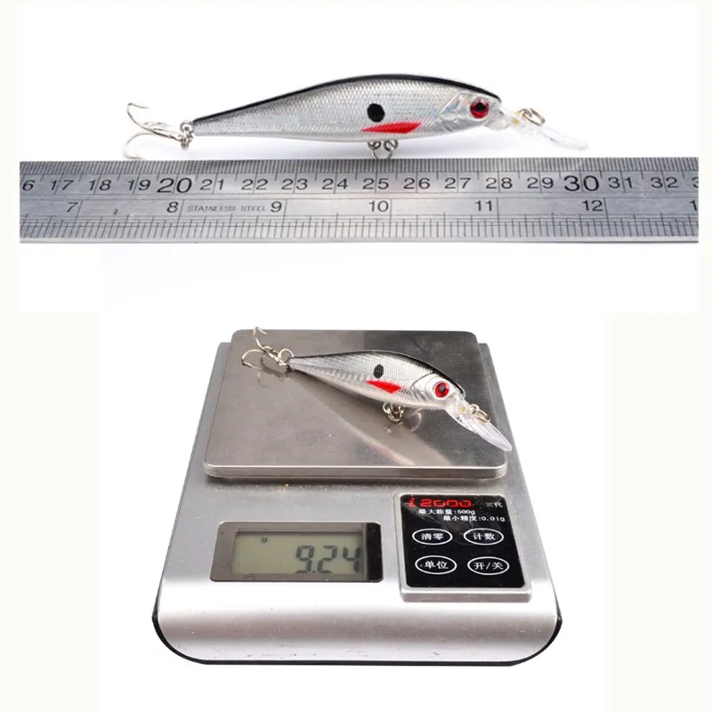 FISHINAPOT-señuelo de pesca flotante, pececillo, 10cm/9,2g, Crankbait duro Artificial, ojos 3D de plástico, Wobbler, Lucio, aparejos de pesca - imagen 5