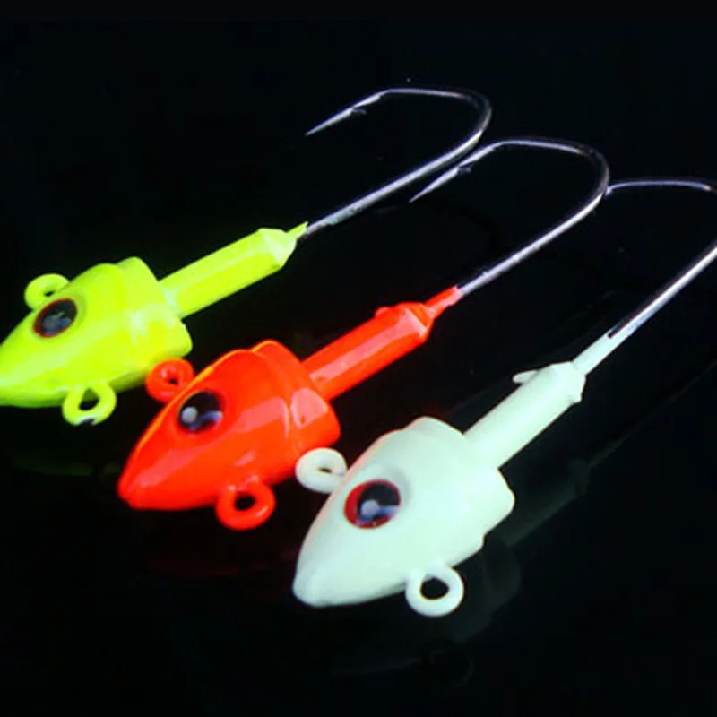 Anzuelo de cabeza de plantilla de pez de simulación, cebo suave, señuelo de gusano, 7g/10g/14g/21g/28g - imagen 3