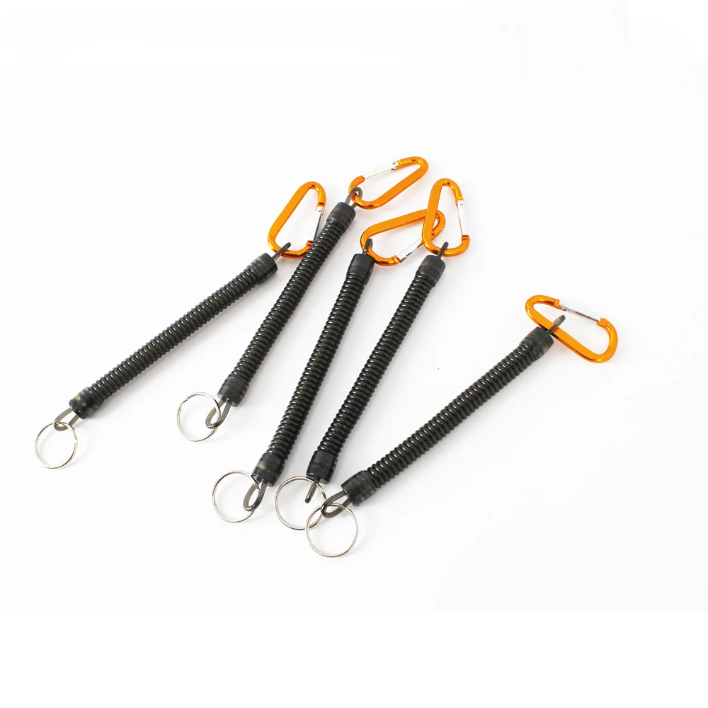 Hebilla de 3 piezas para pesca con mosca y senderismo, alicates de Control, hebilla colgante retráctil, cuerda elástica de línea negra con cabeza dorada - imagen 4