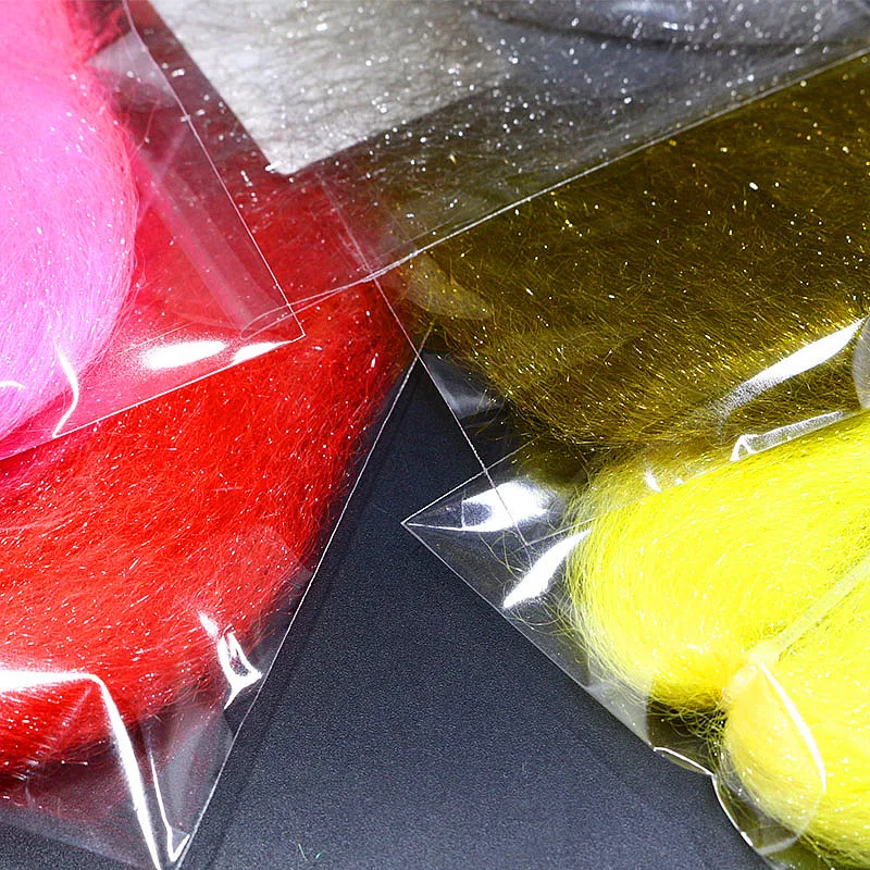 RoyalSissi, 10 colores, atado de moscas, fibra de pelo fantasma, translúcido, altamente móvil, brillo, pelo sintético, luccio, streamer, material para atar moscas - imagen 4