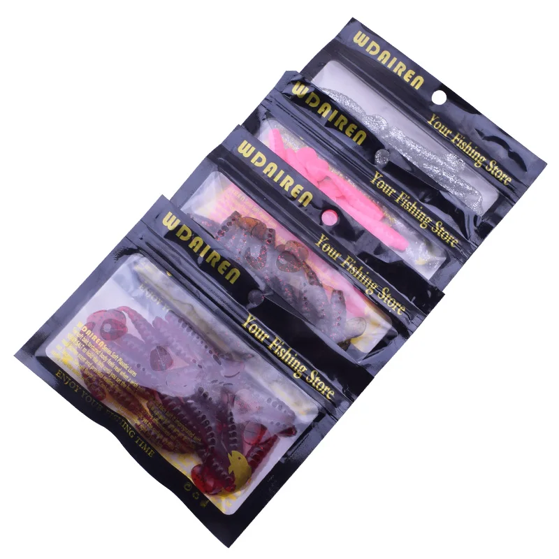 Señuelo Artificial suave para Pesca con mosca, cebo de goma de silicona, Swimbaits Jig Wobbler Head, 1,3g, 40mm, 20 unids/lote - imagen 4