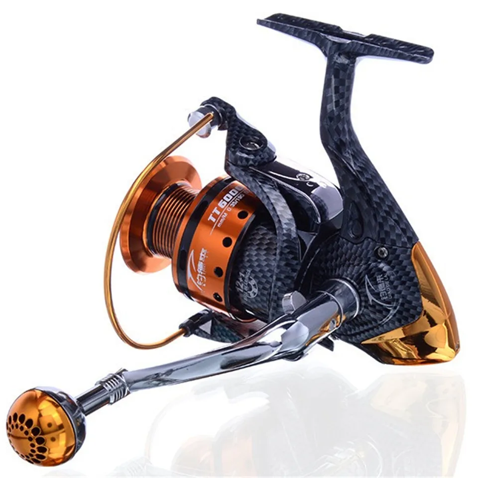 Carrete de pesca giratorio de Metal, rueda de Metal para agua salada, serie 6000, 12 + 1BB, 5,1: 1