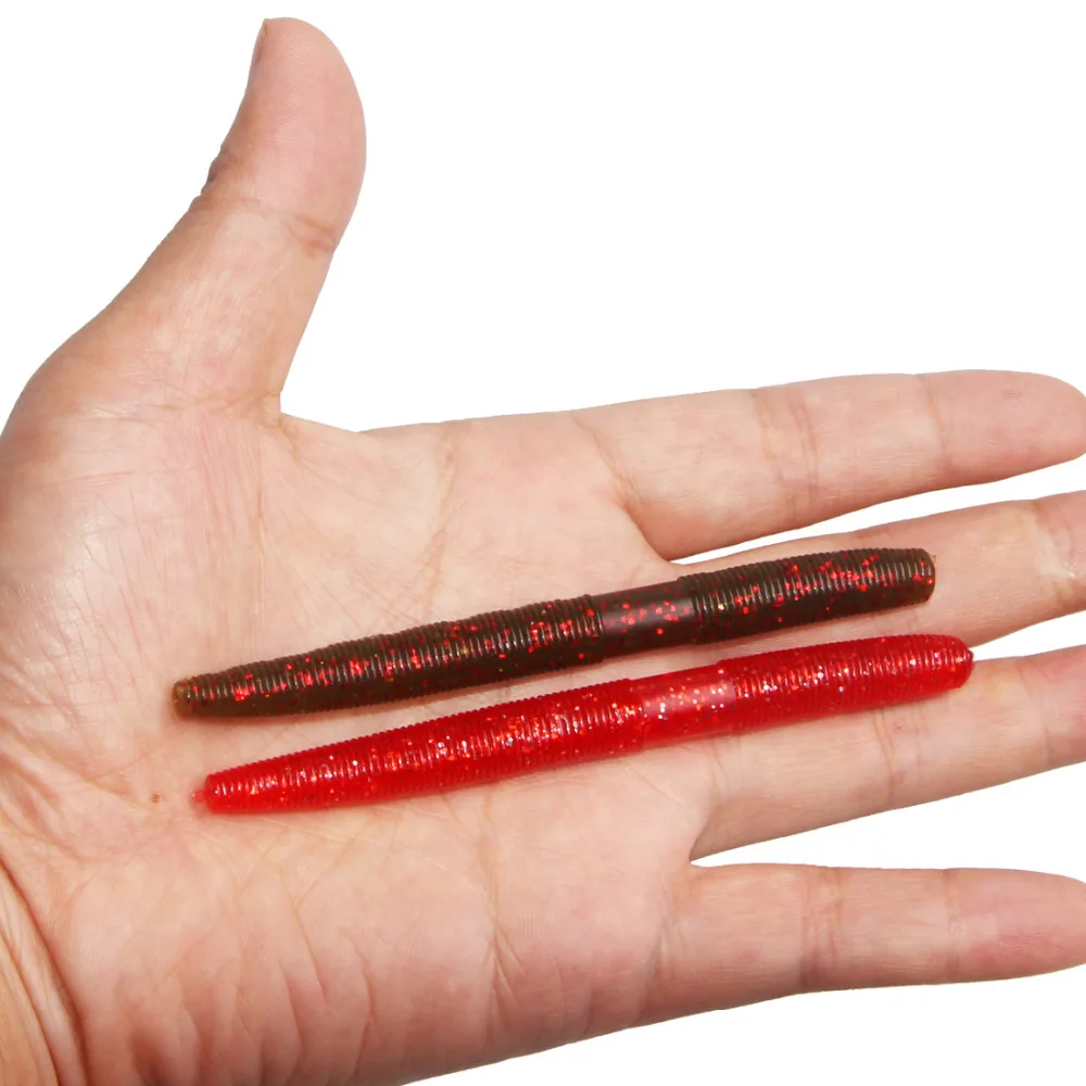 EASY CATCH-cebos artificiales para pesca, cebos blandos para gusanos de tierra de gran tamaño, 10cm, 14cm, 5 unids/bolsa - imagen 5