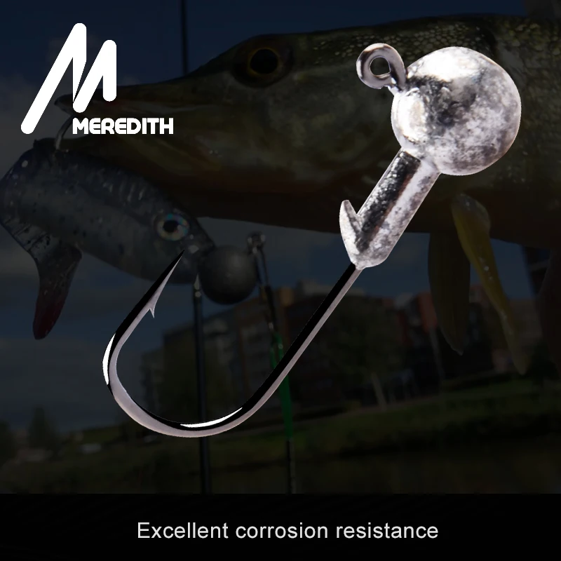 MEREDITH-Cabeza de anzuelo, 1g-22g, anzuelos de pesca mar plantilla de gancho de pesca, accesorios para Lucio pesca accesorios mar anzuelos cabeza plomada blux - imagen 3