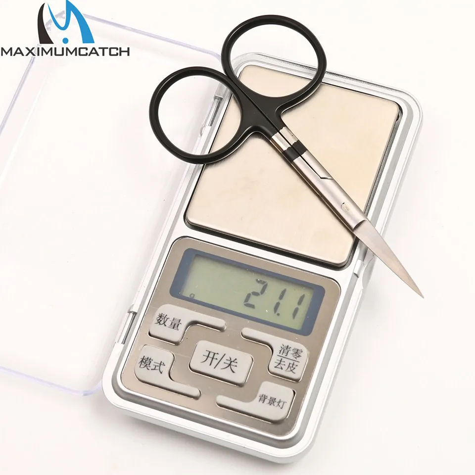 Tijeras para atar moscas Maximumcatch, hoja de carburo de tungsteno/acero inoxidable, tijeras de pesca dentadas ajustables rectas - imagen 5