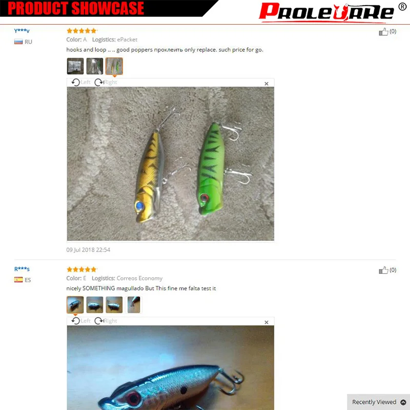Proleurre-Señuelos de Pesca Popper, 7cm, 10g, Wobblers Topwater, Poper para Lucio, ojos 3D, Crankbaits, Swimbaits, aparejos de Pesca - imagen 5