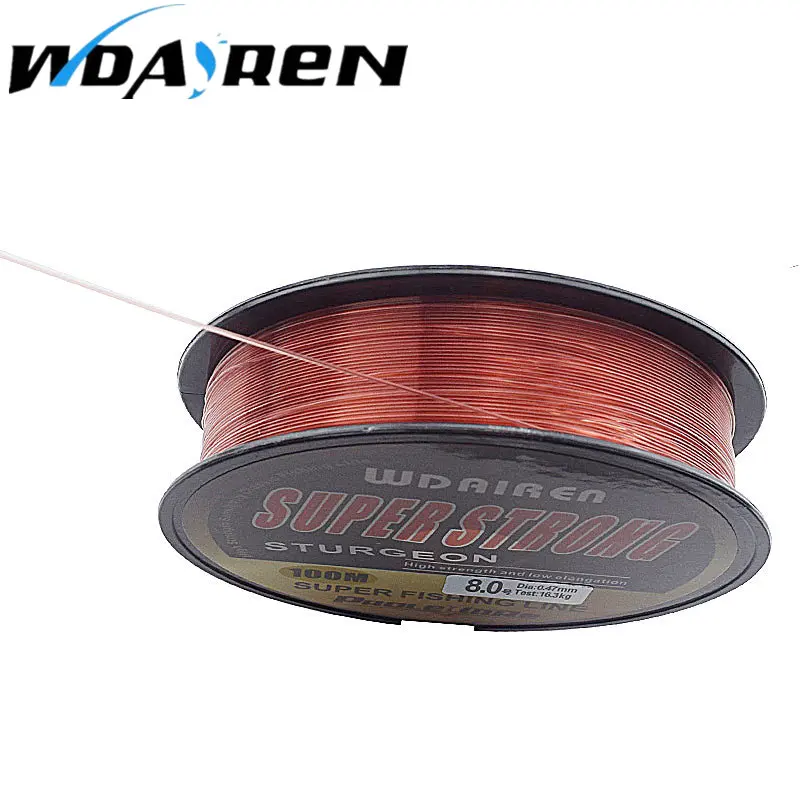 WDAIREN-sedal de pesca de fluorocarbono, 100M, dos colores, rojo/claro, 4-32LB, fibra de carbono, líder, pesca con mosca, FA-476 - imagen 3