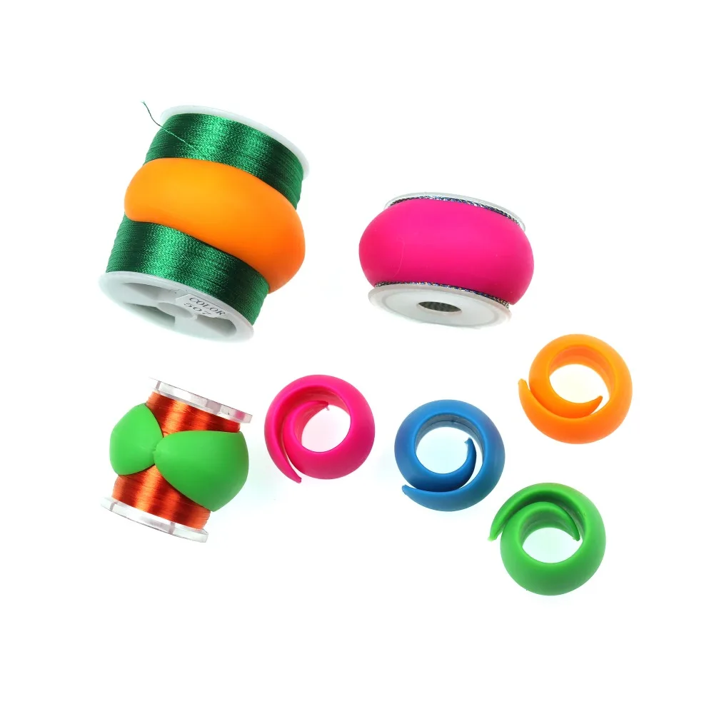 Bimoo-carrete de silicona de alta calidad para atar moscas, herramienta de pesca segura, 4 colores, lote de 4 unidades - imagen 5