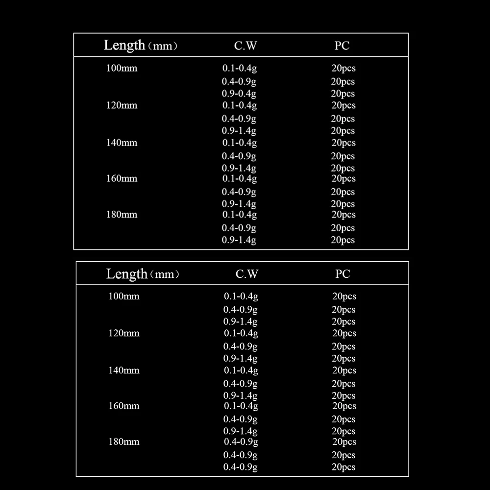 NGB 20 piezas caña de pescar de invierno sección de punta superior 10cm 12cm 14cm 16cm 18cm Mini caña de pescar en hielo accesorios de pesca - imagen 4