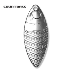 Countbass 50 Uds tamaño 3,5 y tamaño 4 hojas giratorias de hoja Wiilowleaf de acero al níquel patrón de pescado con cavidad ocular, SpinnerBaits DIY, cuchara