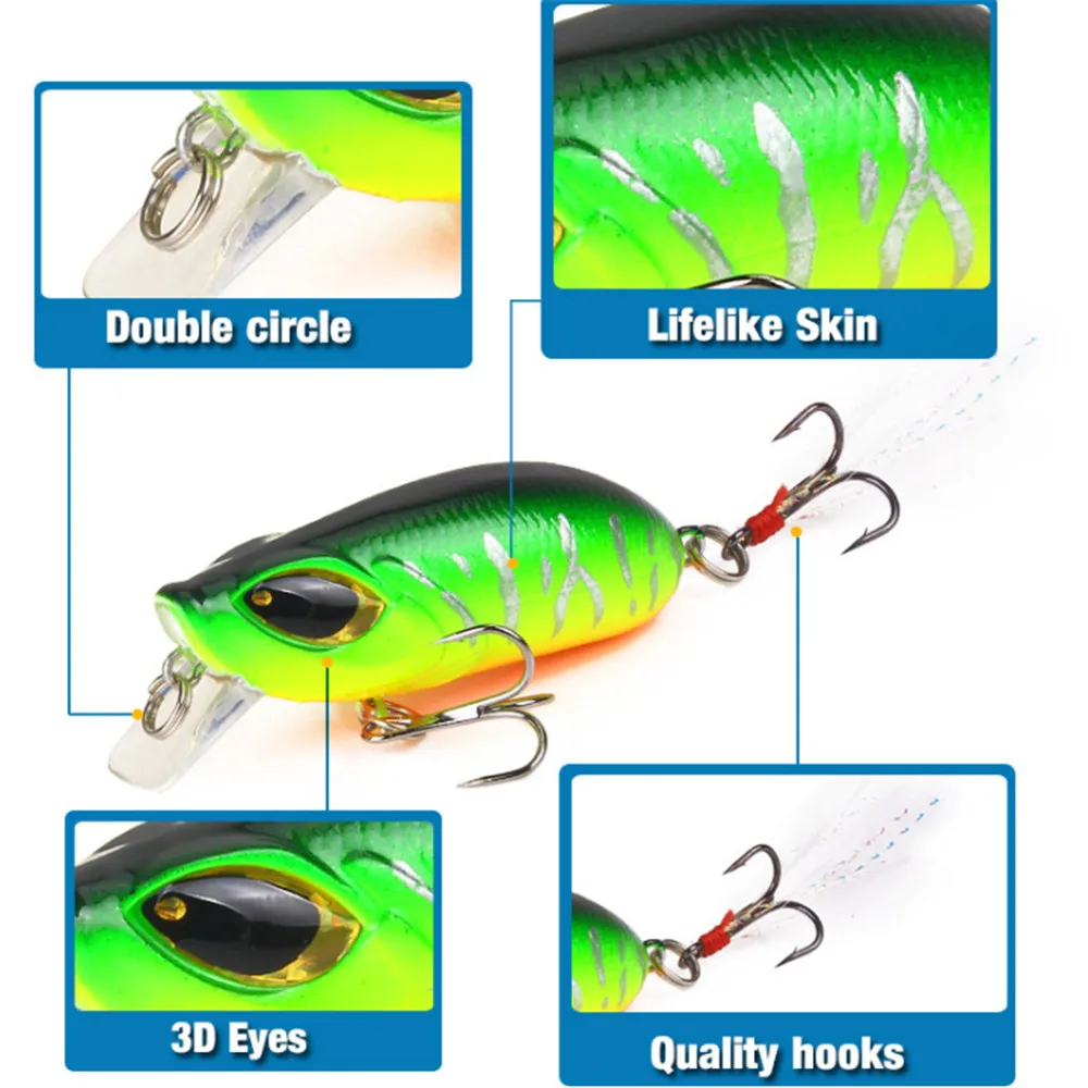 Señuelo de pesca Wobblers de plástico duro, cebo Artificial Crankbait, para pesca en el mar, lubina, Lucio, 5cm, 8,1g, 1 ud. - imagen 2
