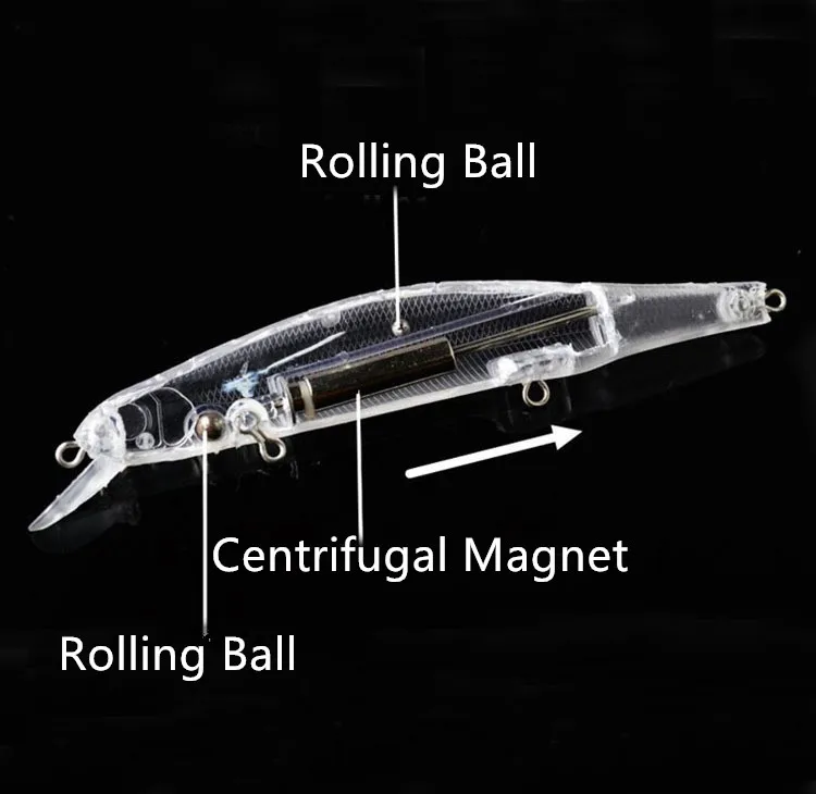 Señuelo de pesca 11cm 17g pececillo magnético centrífugo bolas rodantes ruidosas cebo duro señuelo Artificial anzuelos VMC 1 pieza en venta - imagen 2